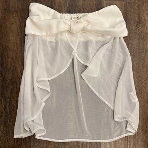 White Shear Bandeaua Style Strapless Shirt Top by Glassons - women's size 8